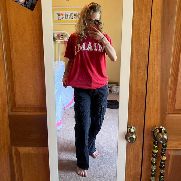 American Eagle Women’s Stretchy Black Baggy Cargos - Picture 2 of 7